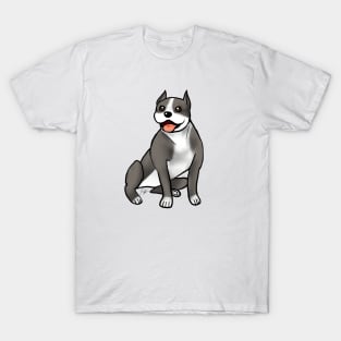 Dog - American Staffordshire Terrier - Gray and White T-Shirt